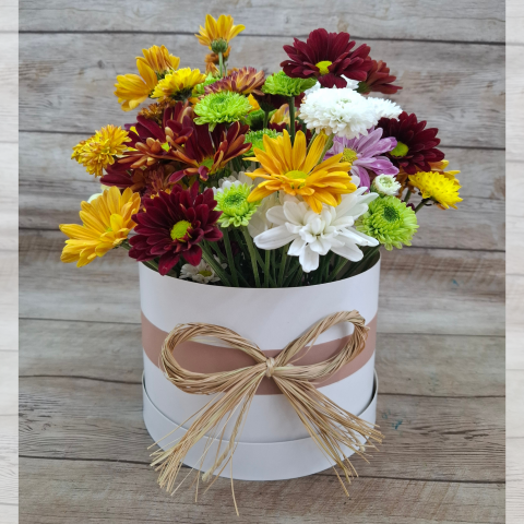 Arranjo na Caixa com Flores do Campo